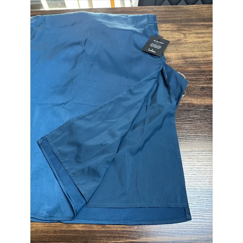 Lulus Made With Love Plunging Neck and Back Dress Teal Blue Size S NWT